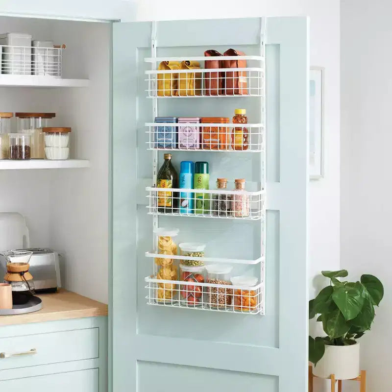 Steel Powder-Coated 4-Tier Over-Door Storage Rack 17.75"W x 5.75"D x 45"H
