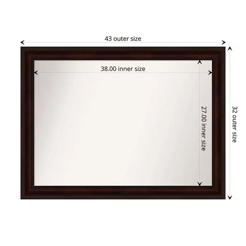 Polystyrene Frame Wall Mirror 43"W x 32"H, Reflective Area 38"W x 27"H