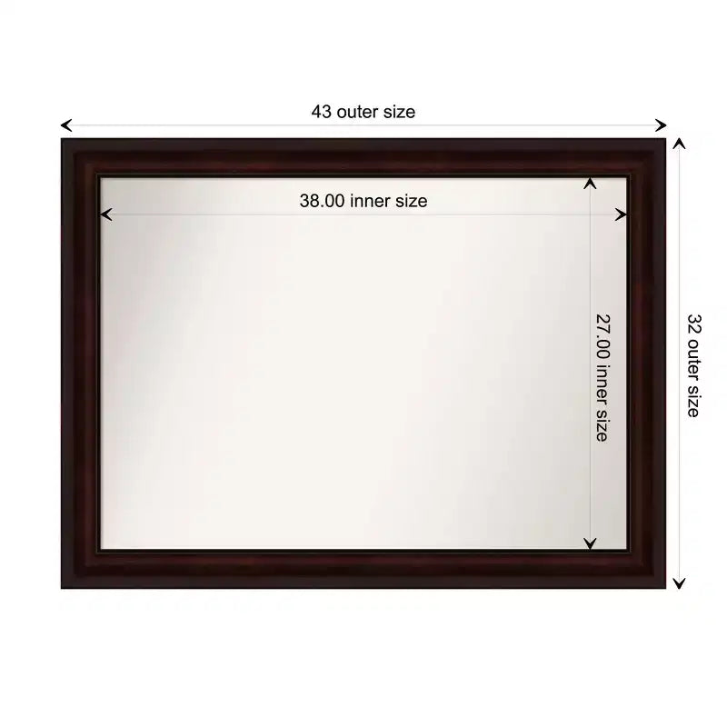 Polystyrene Frame Wall Mirror 43"W x 32"H, Reflective Area 38"W x 27"H