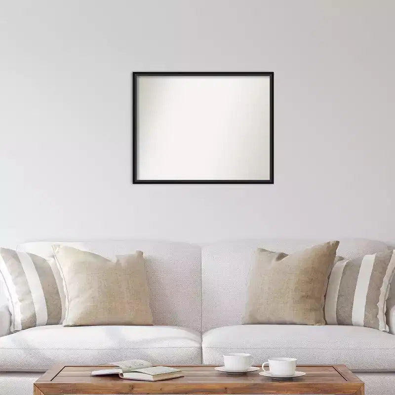 Wood Frame Rectangular Wall Mirror 29"W x 23"H, Reflective Area 28"W x 22"H