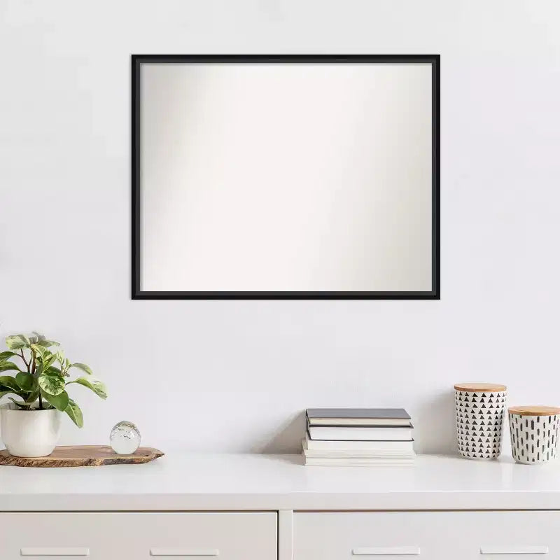 Wood Frame Rectangular Wall Mirror 29"W x 23"H, Reflective Area 28"W x 22"H