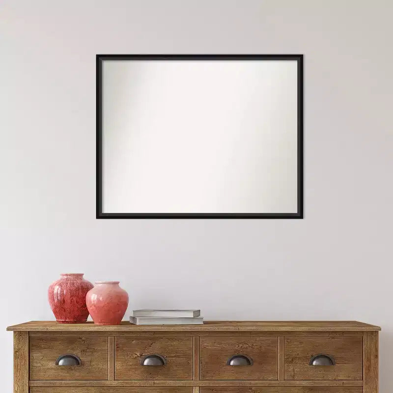 Wood Frame Rectangular Wall Mirror 29"W x 23"H, Reflective Area 28"W x 22"H