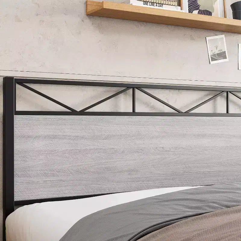 MDF Metal Platform Bed Frame King 80"L x 76"W, 11" Under-Bed Clearance