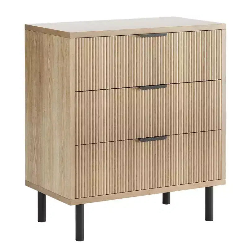 MDF Metal Legs 3-Drawer Dresser 27.6"W x 15.8"D x 29.9"H