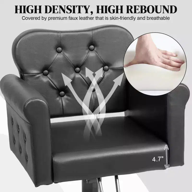 PVC Hydraulic Swivel Salon Chair 27.6"W x 22.8"D x 35.8"H