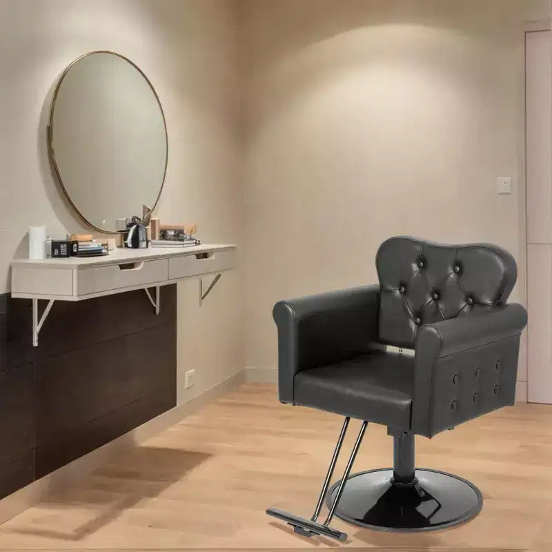 PVC Hydraulic Swivel Salon Chair 27.6"W x 22.8"D x 35.8"H