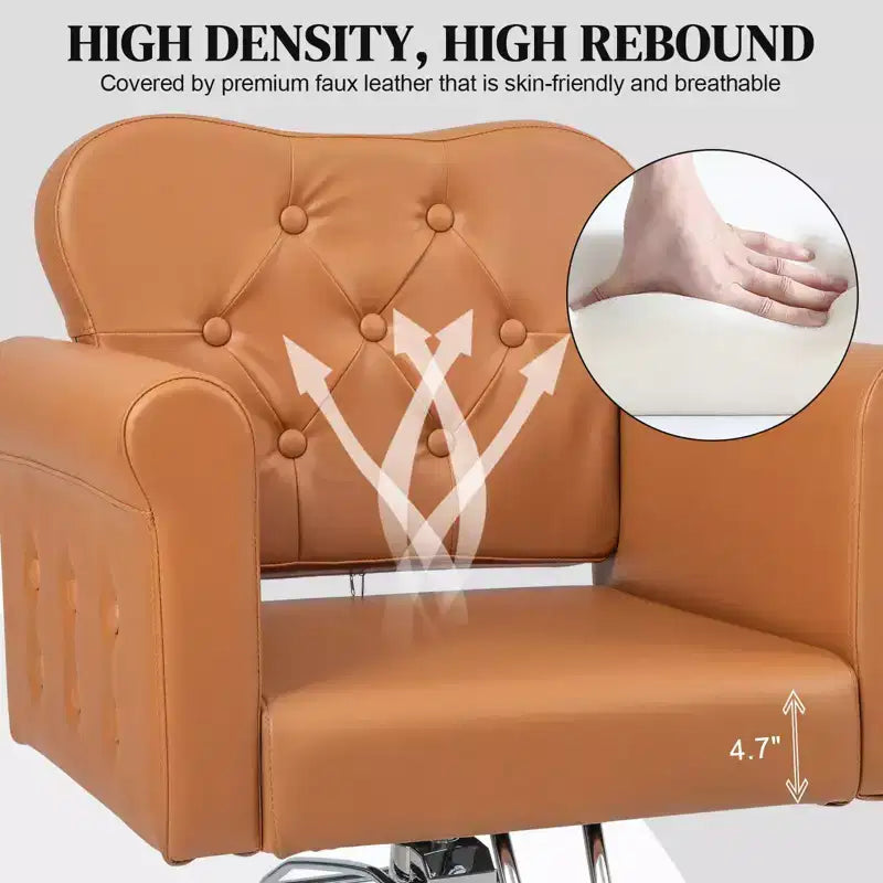 PVC Hydraulic Swivel Salon Chair 27.6"W x 22.8"D x 35.8"H