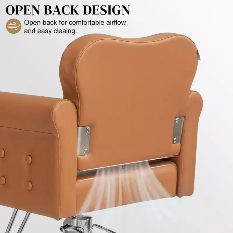 PVC Hydraulic Swivel Salon Chair 27.6"W x 22.8"D x 35.8"H