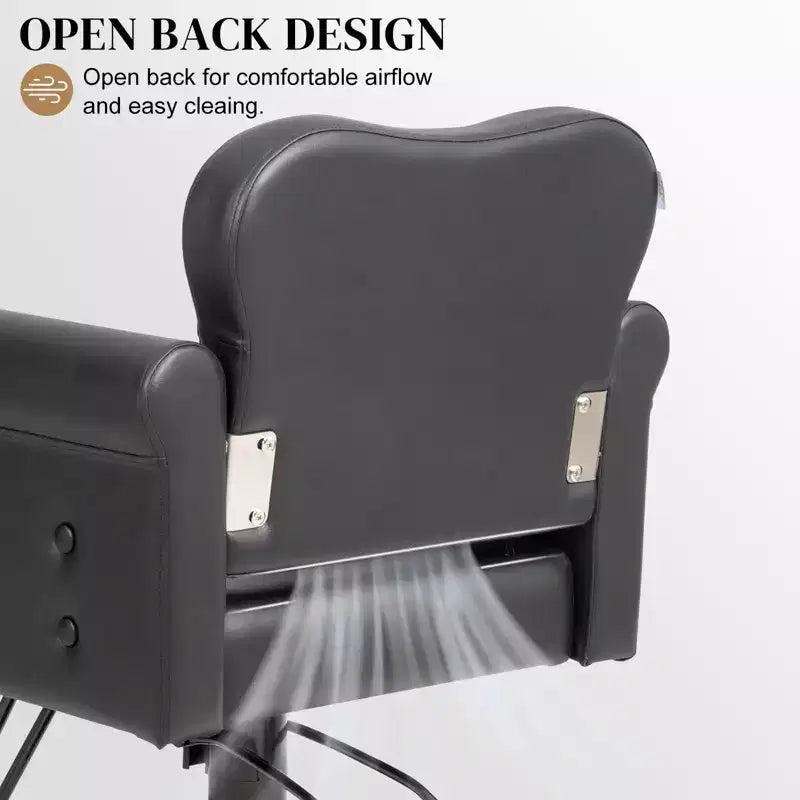 PVC Hydraulic Swivel Salon Chair 27.6"W x 22.8"D x 35.8"H