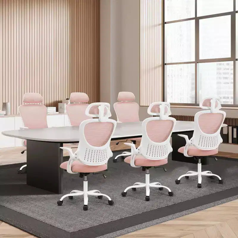 Mesh Fabric Metal Frame Ergonomic Office Chair 20"W x 20"D x 53"H