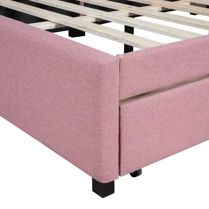 MDF Linen Upholstered Full Daybed with 2 Drawers 78.9"W x 57.9"D x 27.6"H