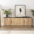 Meuble TV en MDF aspect bois avec 4 portes 55"L x 15.7"P x 18.9"H