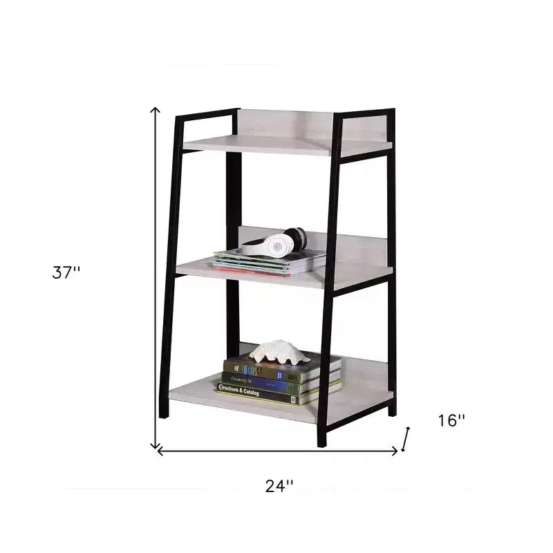 Metal 3-Tier Ladder Bookcase 24"W x 16"D x 37"H