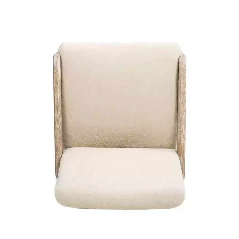 Ash Wood Faux Fur Upholstered Counter Stool 20.5"W x 25"D x 39"H