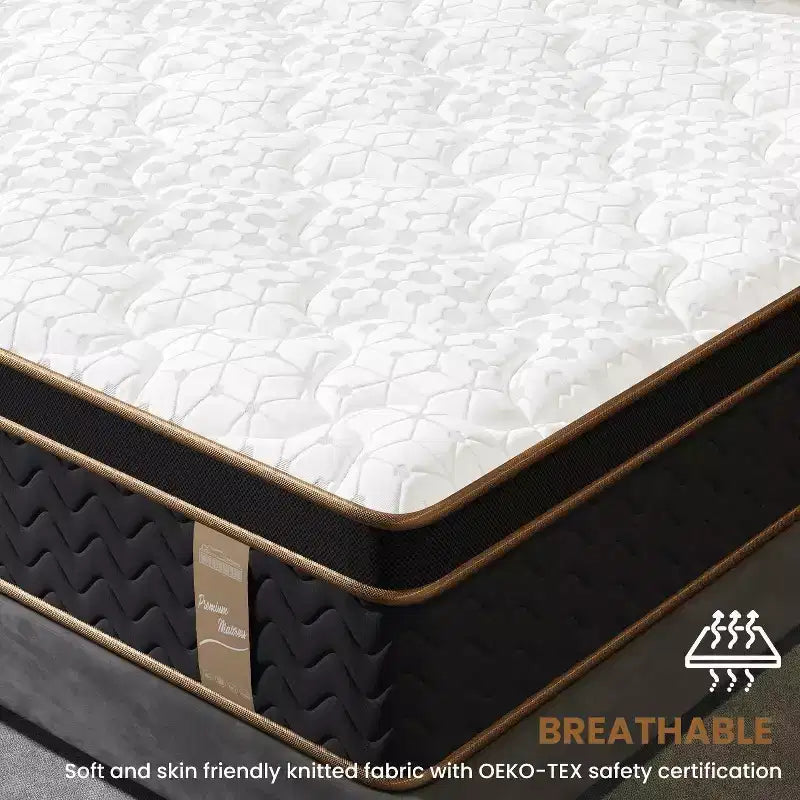 Polyester Memory Foam Pocket Coil Hybrid Mattress King 76"W x 80"L x 10"H