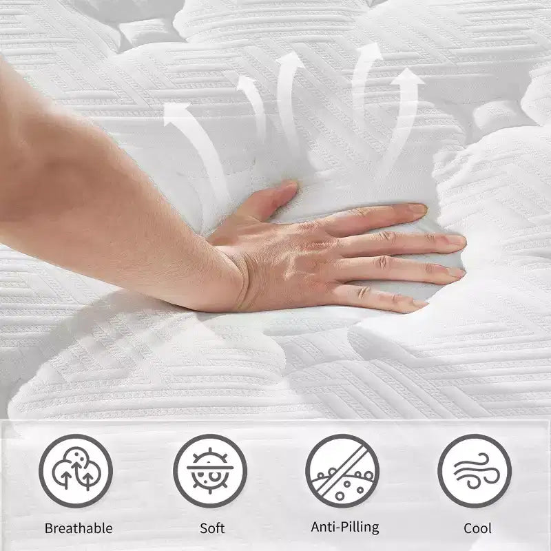 Memory Foam Pocket Coil Hybrid Mattress Queen 60"W x 80"L x 12"H
