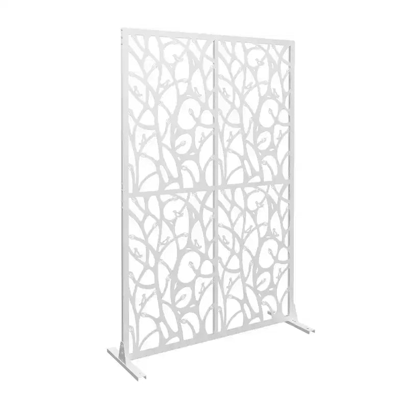 Aluminum Powder-Coated Freestanding Privacy Screen 45.27"W x 72.05"H