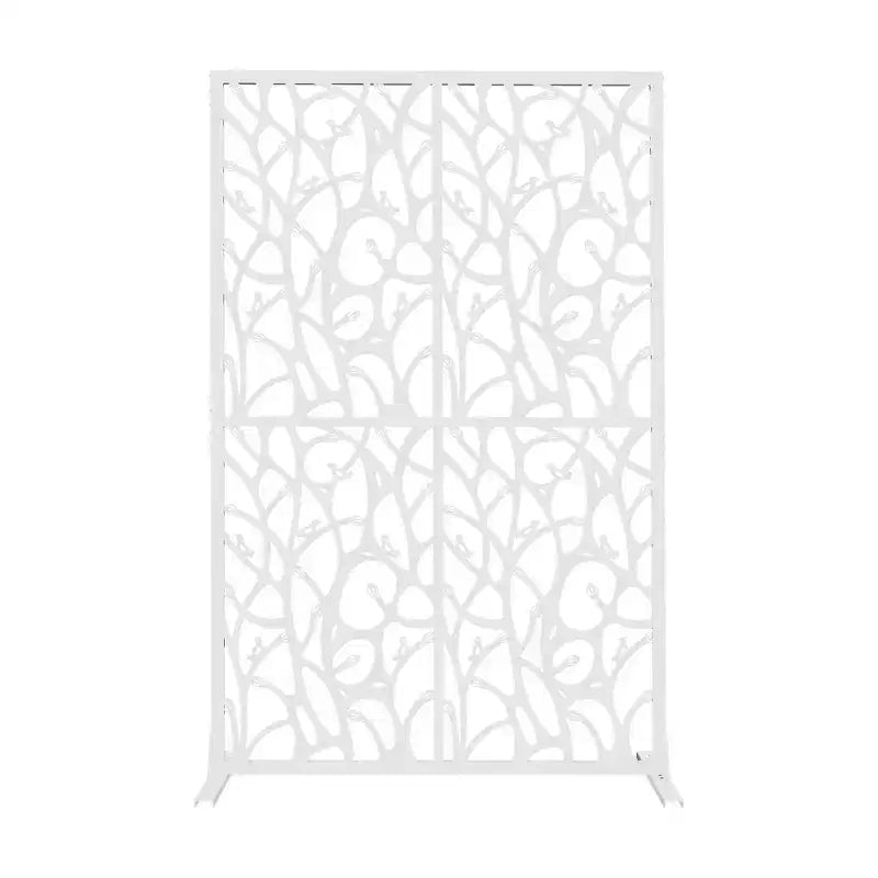 Aluminum Powder-Coated Freestanding Privacy Screen 45.27"W x 72.05"H