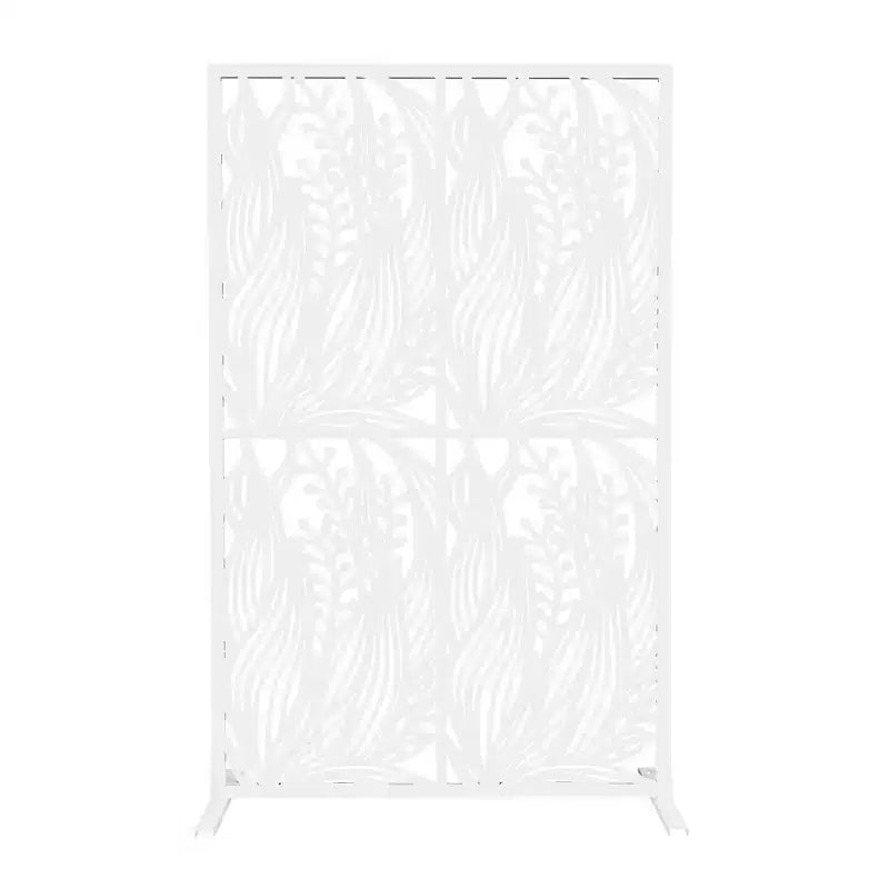 Aluminum Powder-Coated Freestanding Privacy Screen 45.27"W x 72.05"H