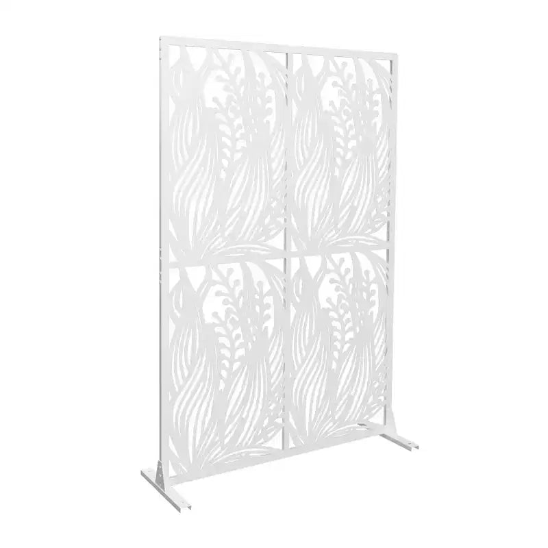 Aluminum Powder-Coated Freestanding Privacy Screen 45.27"W x 72.05"H