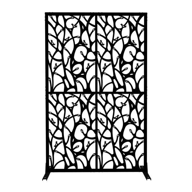 Aluminum Powder-Coated Freestanding Privacy Screen 45.27"W x 72.05"H