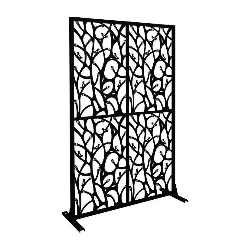 Aluminum Powder-Coated Freestanding Privacy Screen 45.27"W x 72.05"H