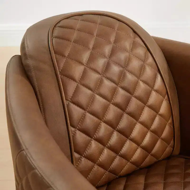 Leather Foam Rubberwood Accent Chair 27.95"W x 35.43"D x 27.95"H