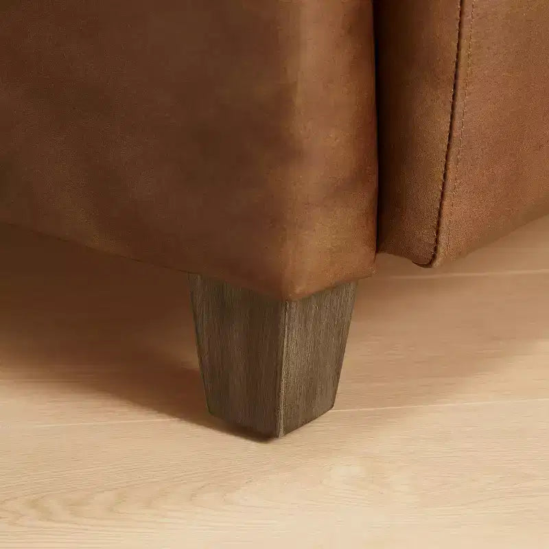 Leather Foam Rubberwood Accent Chair 27.95"W x 35.43"D x 27.95"H
