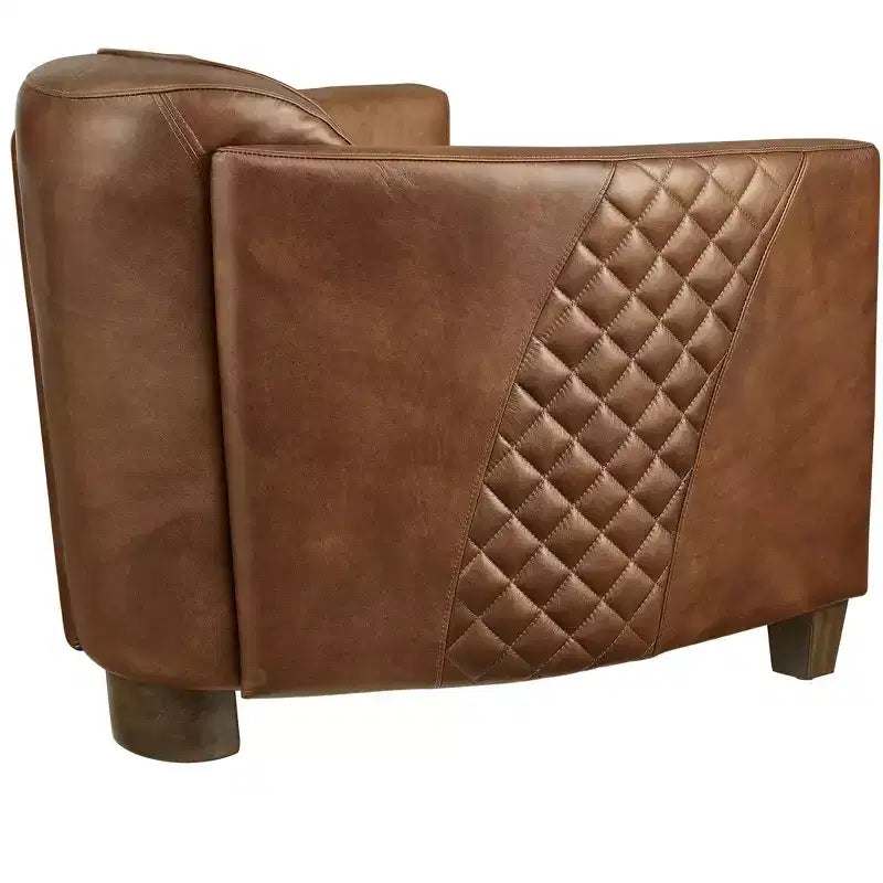 Leather Foam Rubberwood Accent Chair 27.95"W x 35.43"D x 27.95"H