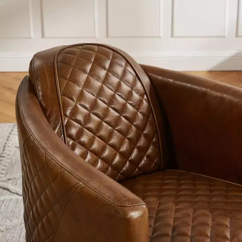 Leather Foam Rubberwood Accent Chair 27.95"W x 35.43"D x 27.95"H