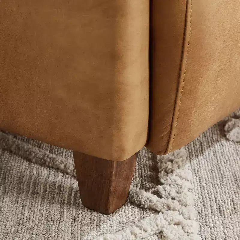 Leather Foam Rubberwood Accent Chair 27.95"W x 35.43"D x 27.95"H
