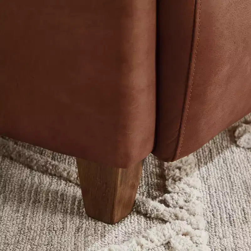Leather Foam Rubberwood Accent Chair 27.95"W x 35.43"D x 27.95"H