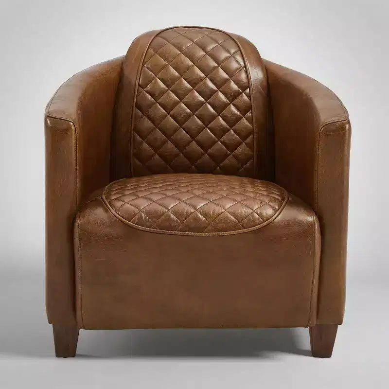 Leather Foam Rubberwood Accent Chair 27.95"W x 35.43"D x 27.95"H