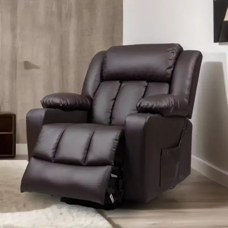 Faux Leather Metal Frame Power Lift Recliner with Massage 35.83"W x 35.83"D x 39.76"H