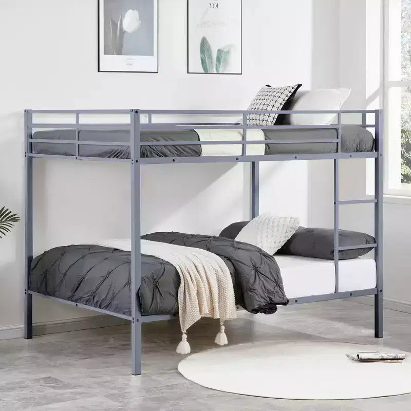 Metal Full Over Full Bunk Bed with Ladder 56.5"W x 77.56"L x 61.81"H