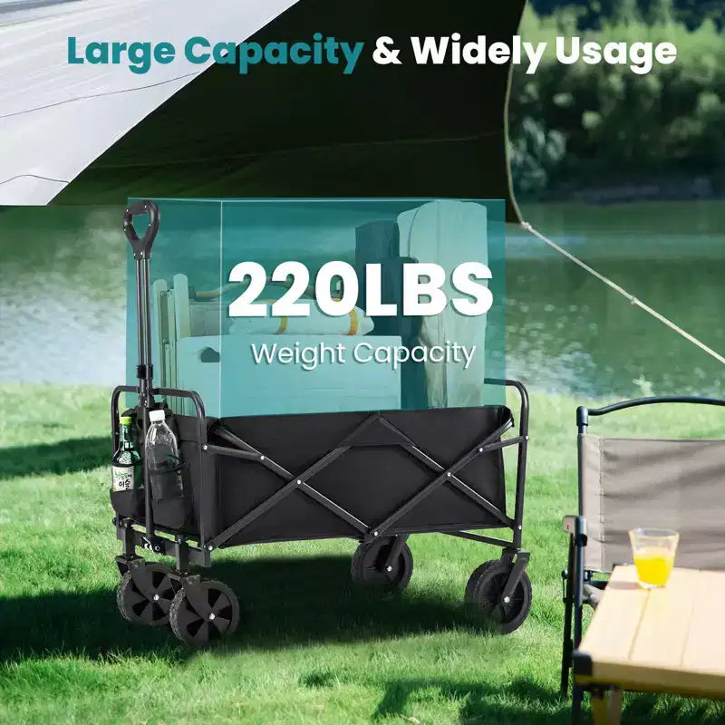 Metal Folding Utility Wagon 18.5"W x 29.5"D x 35"H, 330 lb Capacity