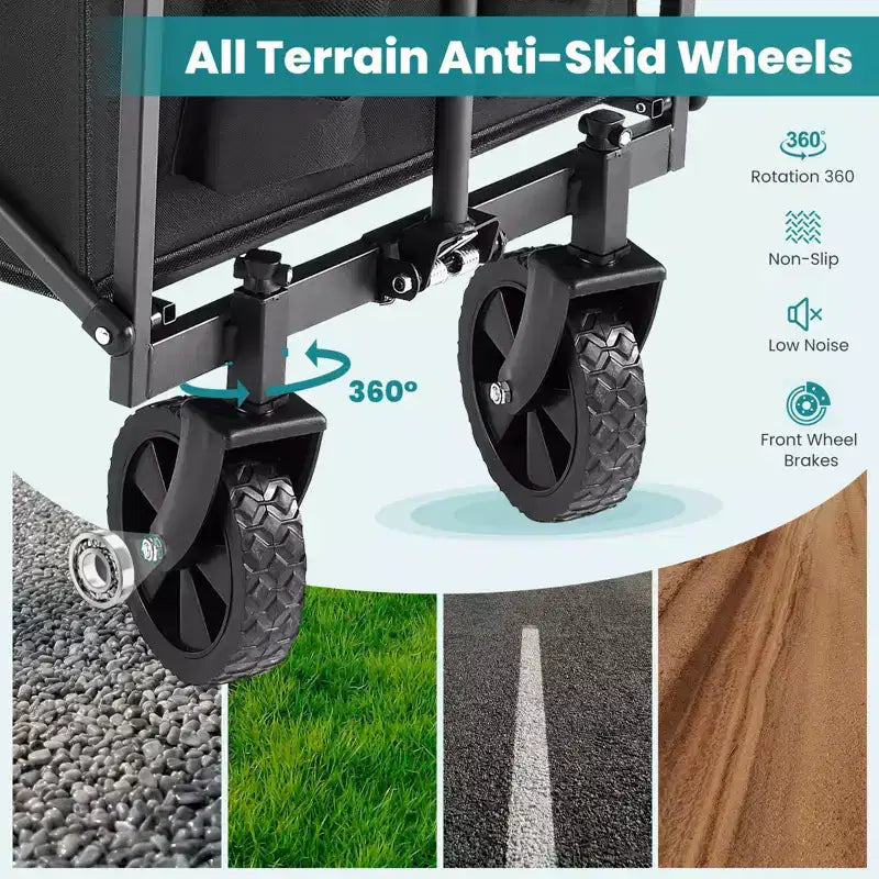 Metal Folding Utility Wagon 18.5"W x 29.5"D x 35"H, 330 lb Capacity