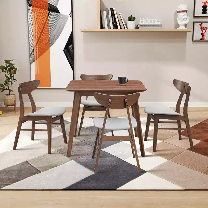 Wood MDF Square Dining Table 35.43"W x 35.43"L x 29.53"H Seats 4