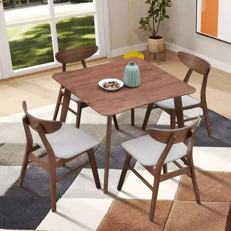 Wood MDF Square Dining Table 35.43"W x 35.43"L x 29.53"H Seats 4