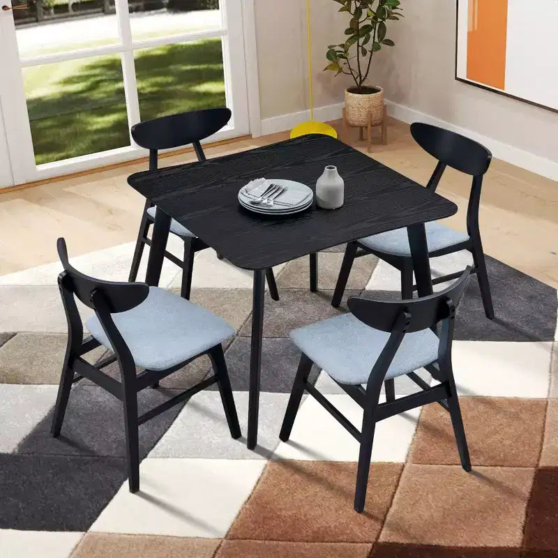 Wood MDF Square Dining Table 35.43"W x 35.43"L x 29.53"H Seats 4