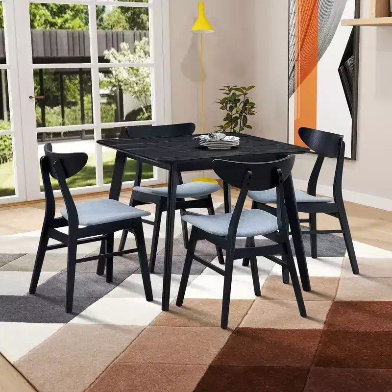 Wood MDF Square Dining Table 35.43"W x 35.43"L x 29.53"H Seats 4