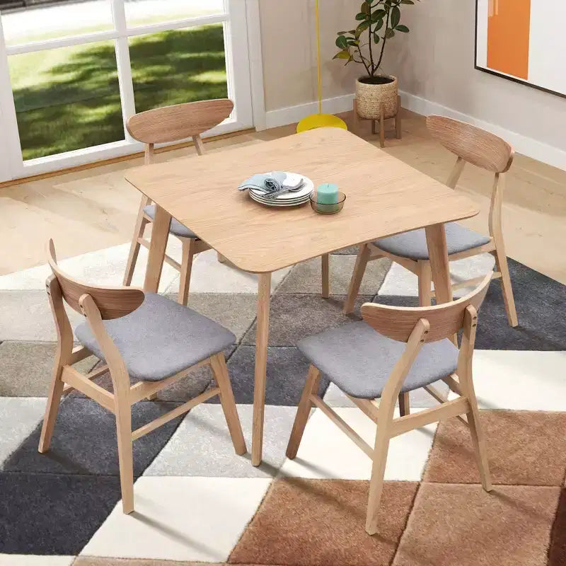 Wood MDF Square Dining Table 35.43"W x 35.43"L x 29.53"H Seats 4