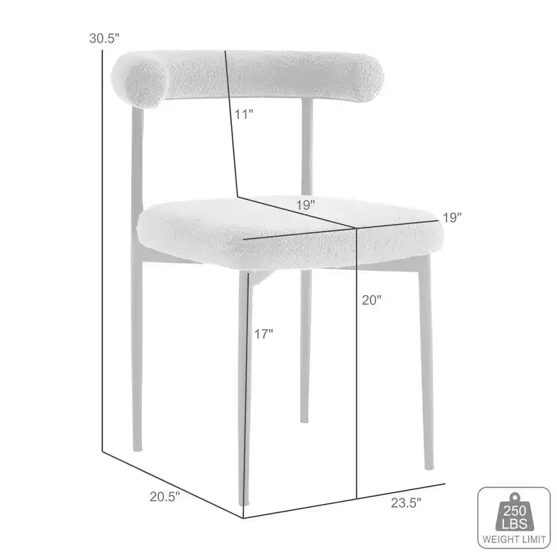 Stainless Steel Polyester Upholstered Dining Chair 23.5"W x 20.5"D x 30.5"H
