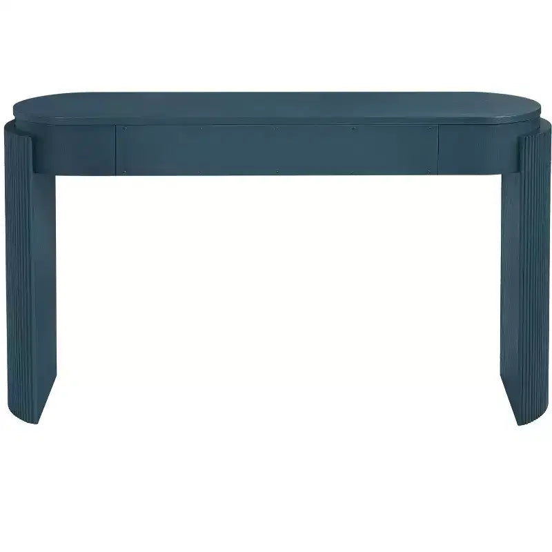 MDF Plywood Oval-Top Console Table with 2 Hidden Drawers 55.1"W x 13.8"D x 32.5"H