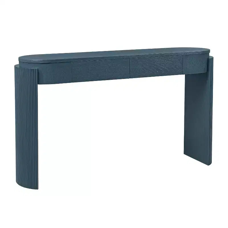 MDF Plywood Oval-Top Console Table with 2 Hidden Drawers 55.1"W x 13.8"D x 32.5"H