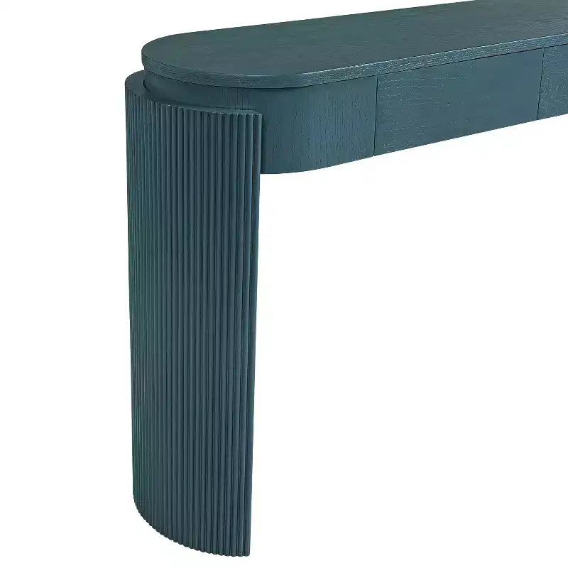 MDF Plywood Oval-Top Console Table with 2 Hidden Drawers 55.1"W x 13.8"D x 32.5"H
