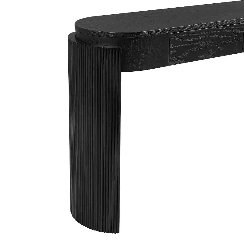 MDF Plywood Oval-Top Console Table with 2 Hidden Drawers 55.1"W x 13.8"D x 32.5"H