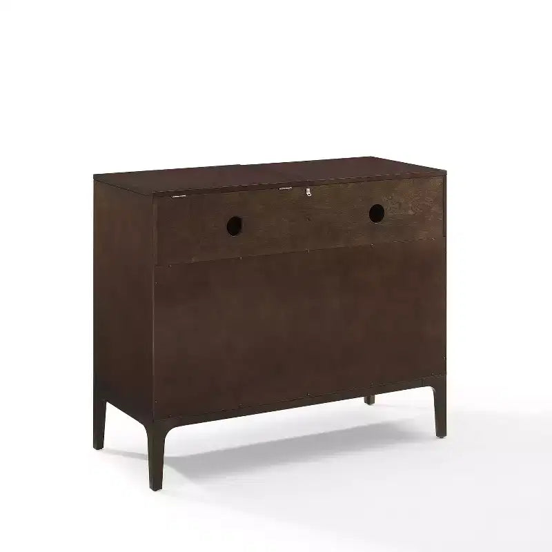 MDF Particle Board Veneer Media Console with Sliding Doors 42.13"W x 18"D x 34.63"H