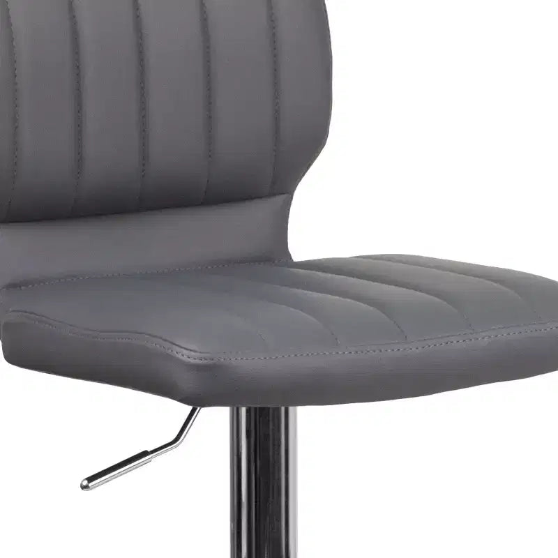 Metal Vinyl Foam Swivel Bar Stool Set of 2, Height Adjustable 25"–33.5" Seat