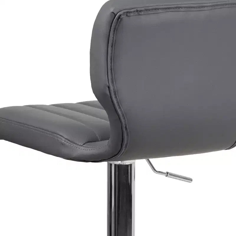 Metal Vinyl Foam Swivel Bar Stool Set of 2, Height Adjustable 25"–33.5" Seat